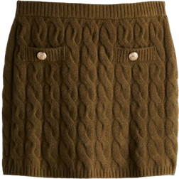 H&M Cable-Knit Mini Skirt Green