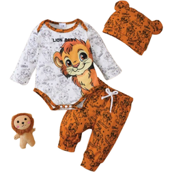 Shein Baby Boy Brave Lion Long Sleeve Top Set