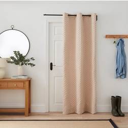 Dunelm Padded Corduroy Eyelet Curtain Natural 117x213cm
