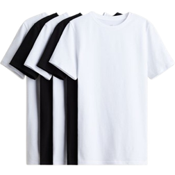 H&M Hvit 5-pack T-shirt bomullstrikot 134/140 8-10Y