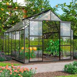 Vitavia Mars 9900 Växthus 9,9 m2 Svart 3mm Härdat Glas 6mm Polytak Aluminium Glas