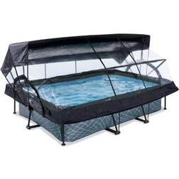 Exit Toys Pool Stone med Filterpump Tak Solsegel 300x200x65cm