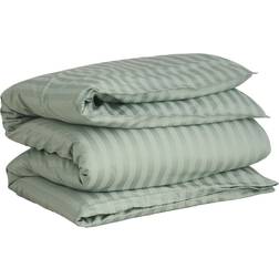 Gant Home Sateen Stripes 220x220 cm Clay Täcke Grön (220x220cm)