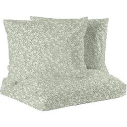 Redlunds Junis Grön Blommor Bäckebölja Bäddset Dubbeltäcke 220x210 Påslakan Grön (220x210cm)