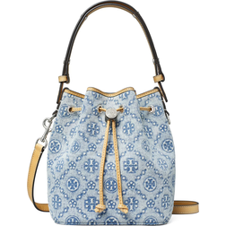 Tory Burch T Monogram Denim Bucket Bag - Powder Blue
