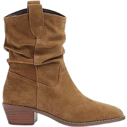 River Island Womens Beige Suede Slouch Western Boots