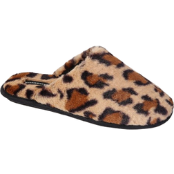 Snug Leaves Women Fuzzy House Memory Foam Slippers Cute Furry Leopard Print Faux Fur Lined Closed Toe Indoor Slides Bedroom Slip On Shoes