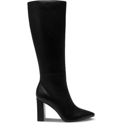 Wild Pair Islah Block Heel Knee High Boots - Black