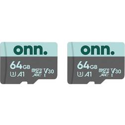 onn. Microsdhc cards two cards sealed 2x 64gb cards memory card 64 GB
