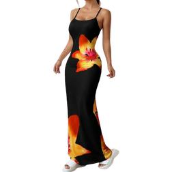 Shein Elegant Floral Print Long Strap Dress - Women's