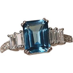 Shein 1pc Elegant Cubic Zirconia Ring For Women For Wedding Engagement Anniversary Jewelry Valentine's Day Gift
