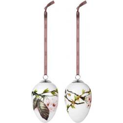 Kähler Hammershøi Easter Påskeophæng 2025 2 stk H 8 cm Porcelæn Hvid Påskepynt 8cm 2stk