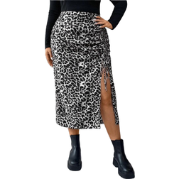 Shein Plus Size Leopard Print Casual Skirt