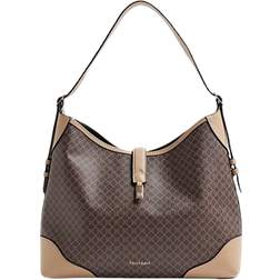 River Island Faux Leather Monogram Slouch Bag - Brown