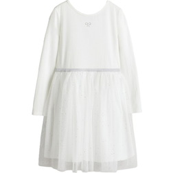 H&M Jersey Dress with Tulle Skirt - White