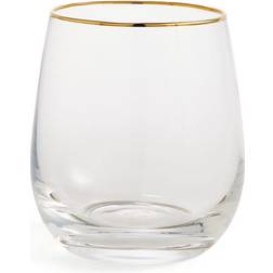 Dunelm Gold Band Clear Travel Mug 33.5cl
