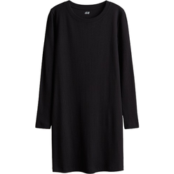 H&M Girls Ribbed Jersey Dress - Black