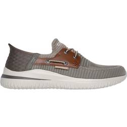 Skechers Men's Slip-ins: Delson 3.0 Roth Shoes Wide Taupe/Brown Textile/Synthetic Vegan Taupe/Brown