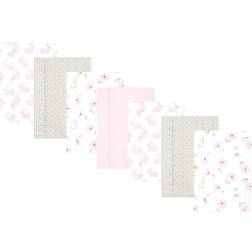 Hudson Baby Unisex Baby Flannel Burp Cloth 7pk Pink Honey Bunny