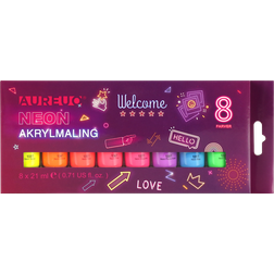 AUREUO Akrylfärg Neon 8 x 21 ml