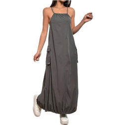 Shein Womens Solid Color Cargo Pocketed Cami Dress