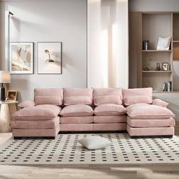 Latitude Run Multi Color U Shape Sectional 110" Sofa 111" 4 Seater