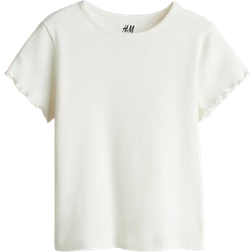 H&M Ribbed jersey Top - White