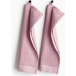 H&M 2-pack Gästhandduk I Bomullsfrotté 30x50 - Rosa Gästhandduk Rosa (50x30cm)