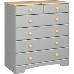 Ebuy24 Nilon 6 Schubladen Grau Golden Kommode 84x88cm
