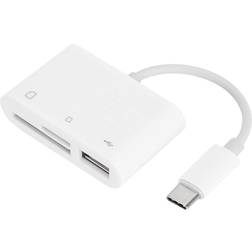 PUSOKEI Usb-C till Sd/TF-kortkameraläsaradapter med universell kompatibilitet, minneskortläsare kameraläsare videoläsare för Android-telefoner/surfplattor/Pc/bärbar dator
