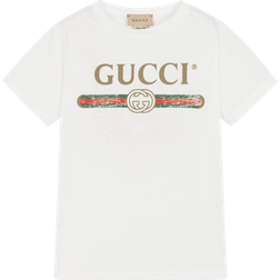 Gucci Kid's Cotton T-shirt with Logo - White (503628X3L02-9112)
