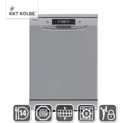KKT Kolbe Geschirrspüler Freistehend 60cm 8 Programme 14 Maßgedecke Edelstahl Silber Edelstahl