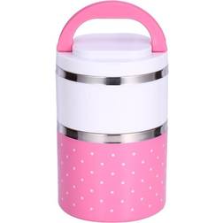 Tbest Thermo Lunchbox 2-vånings Termos Med Handtag Matlåda 0.9L