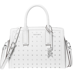 Michael Kors Laila Small Studded Leather Satchel - White