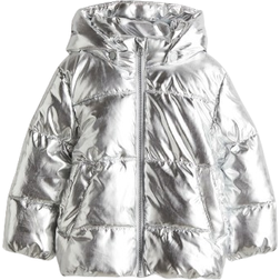 H&M Girls Shimmering Puffer Jacket - Grey