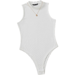 Shein Summer Solid Ribbed Sleeveless Bodysuit
