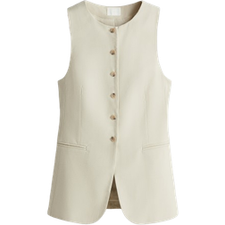 H&M Long Suit Waistcoat - Light Beige