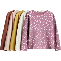 H&M Girls Pink 5-pack jersey tops 2-4Y