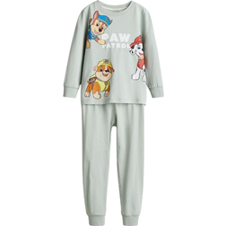 H&M Bedruckter Pyjama aus Baumwolljersey - Grün