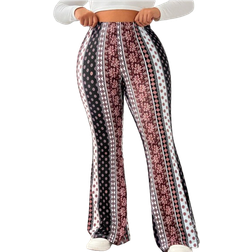 Shein Damen Große Größen Lässig Weite Hose mit Blumen Muster