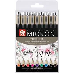 Sakura Fiberspetspenna Pigma Micron Set 9st