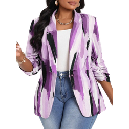 Shein Elegant Pink Knitted Fluffy Coat - Pink