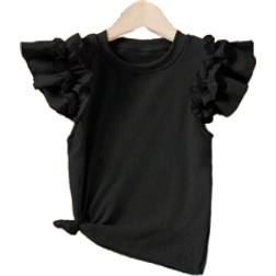 Shein Tween Girl Ruffle Trim Tee