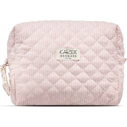 Karen Stor Toilettaske - Rosa/Ternet Quilt - Pink