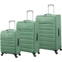 IT Luggage Striving 3pc 8 Wheel Suitcase Set Hedge Green