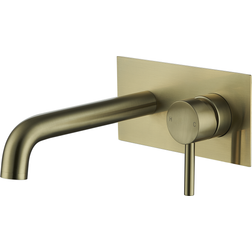 Arissa Brushed Wall Mounted Bath Tap With Backing Plate Brushed Brass