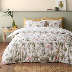 Catherine Lansfield Paradiso Palm Reversible Set - Duvet Cover Natural, Beige