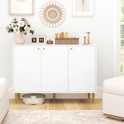 Homcom Storage Cabinet with 3 Carved Line Doors Sideboard