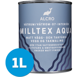 Alcro Milltex Aqua Matt Täckfärg för Våtrum 1L Våtrumsfärg White 1L
