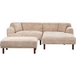 Beliani Fabric L-Shaped Left Hand Corner with Ottoman Sofa